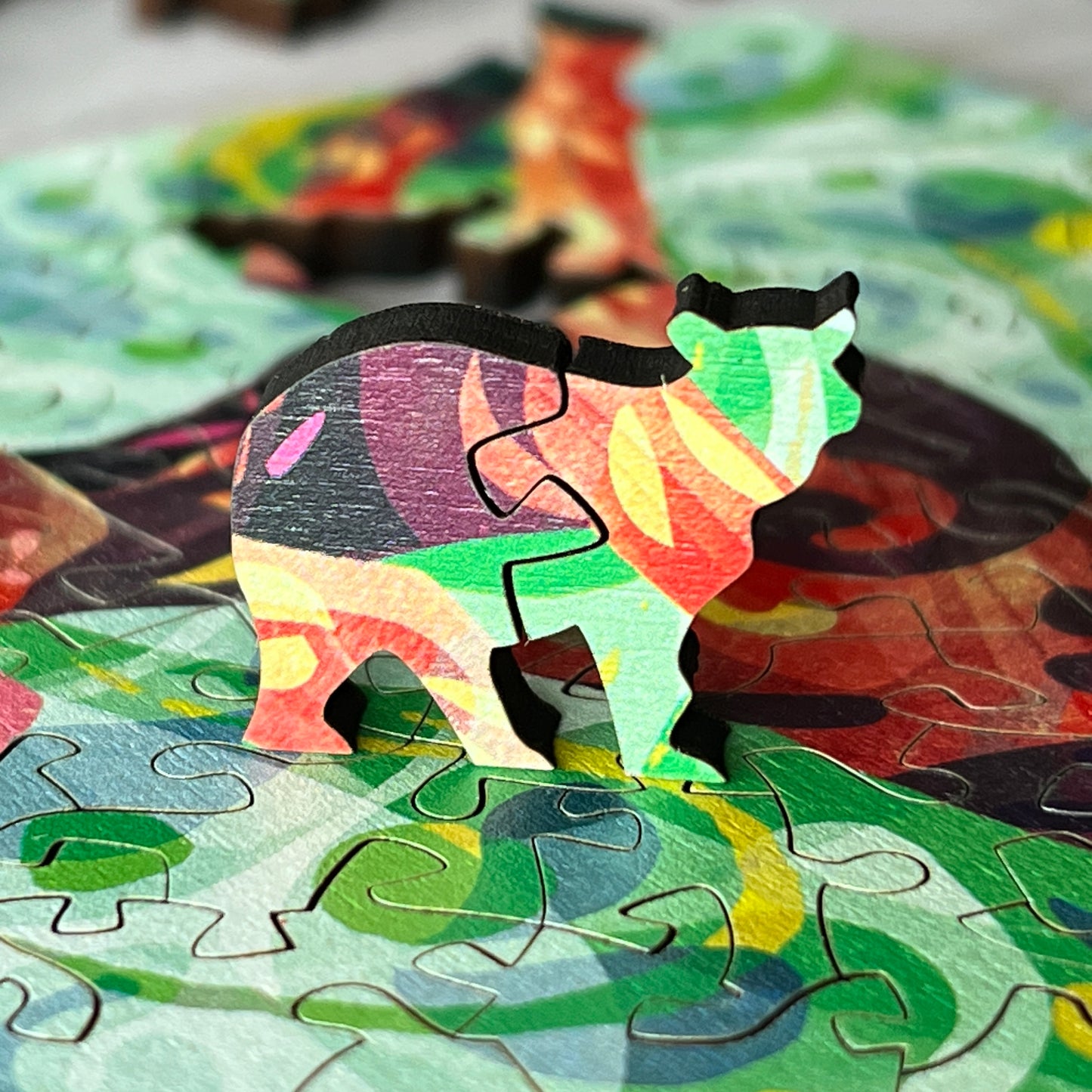 Whitetail Deer Wooden Jigsaw Puzzle by Adolfo Valle