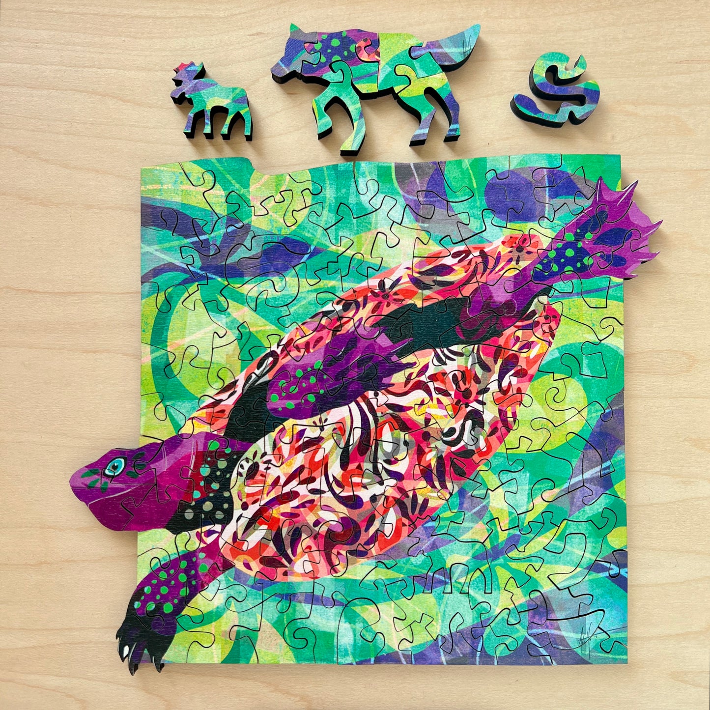 “Woodland Wonders” Trio of Small Wooden Jigsaw Puzzles