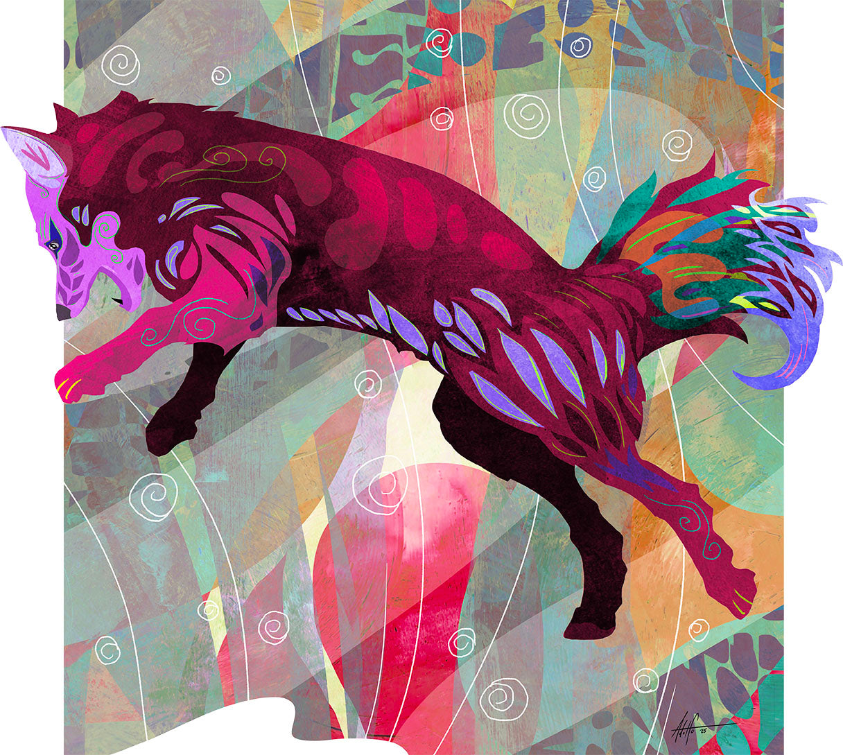 Red Fox Wooden Jigsaw Puzzle by Adolfo Valle