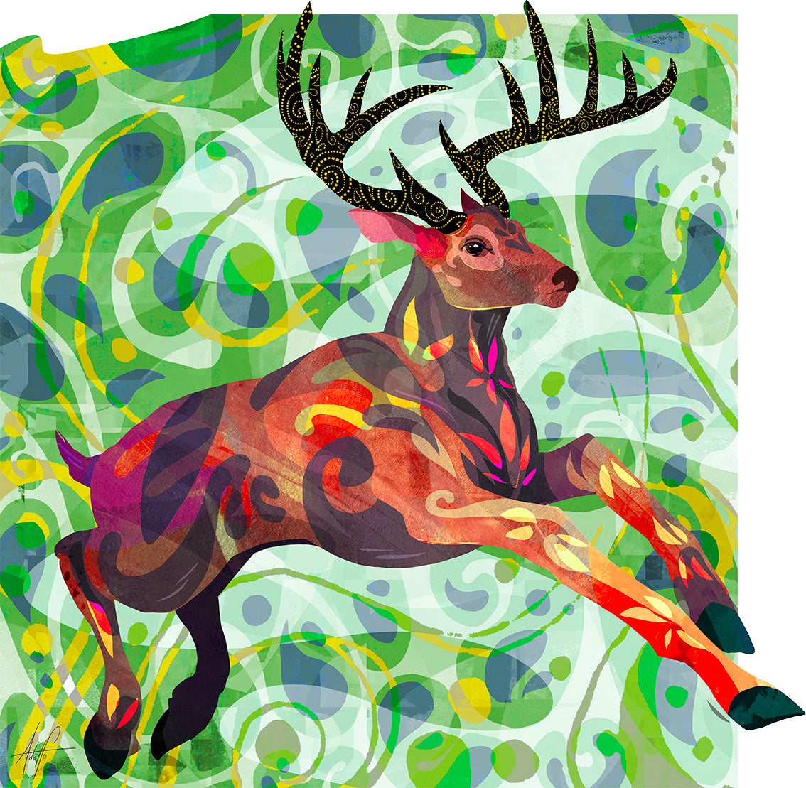 Whitetail Deer Wooden Jigsaw Puzzle by Adolfo Valle