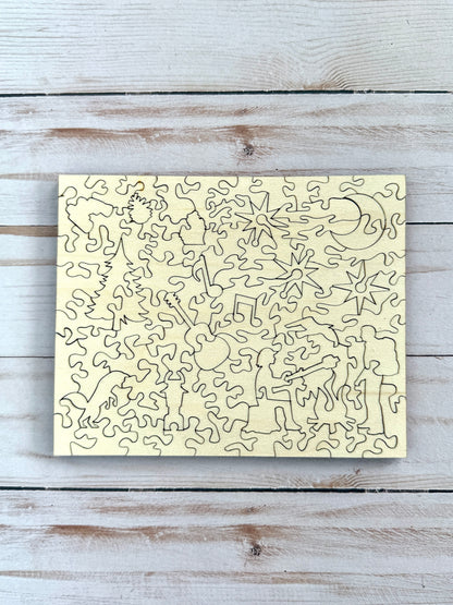 “Echos of Summer” Trio of Small Wooden Jigsaw Puzzles by Betsy O'Neill