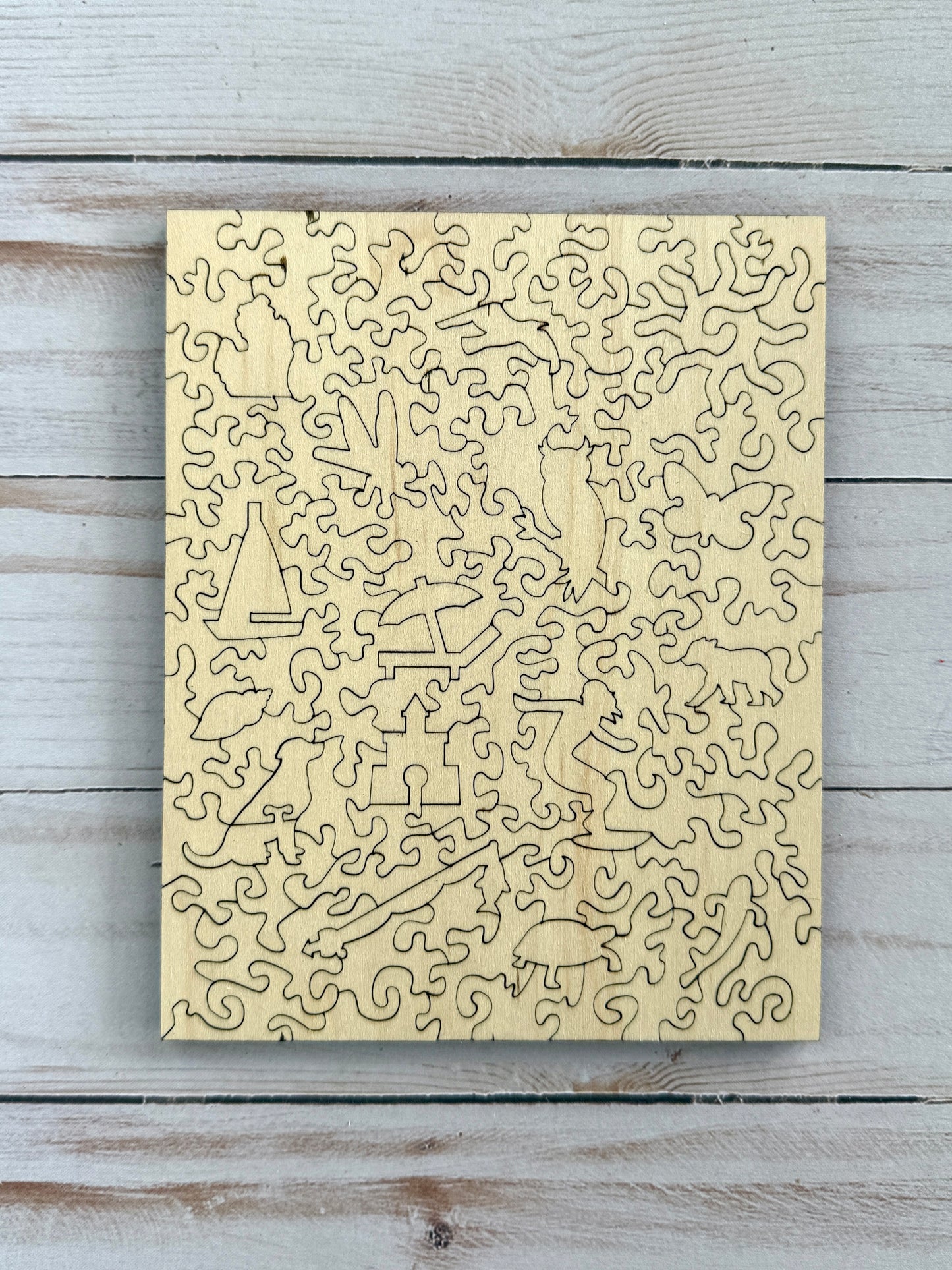 “Echos of Summer” Trio of Small Wooden Jigsaw Puzzles by Betsy O'Neill
