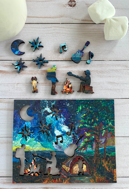“Echos of Summer” Trio of Small Wooden Jigsaw Puzzles by Betsy O'Neill