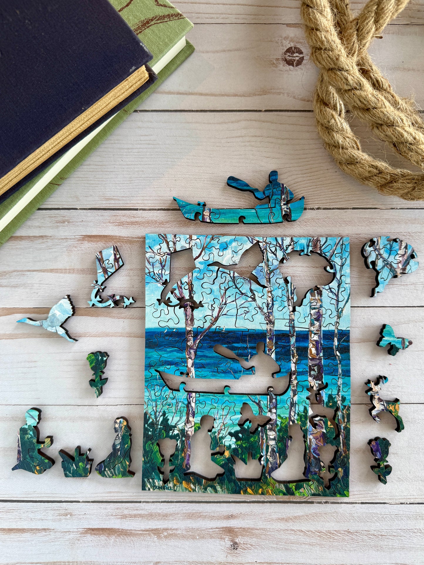 “Echos of Summer” Trio of Small Wooden Jigsaw Puzzles by Betsy O'Neill