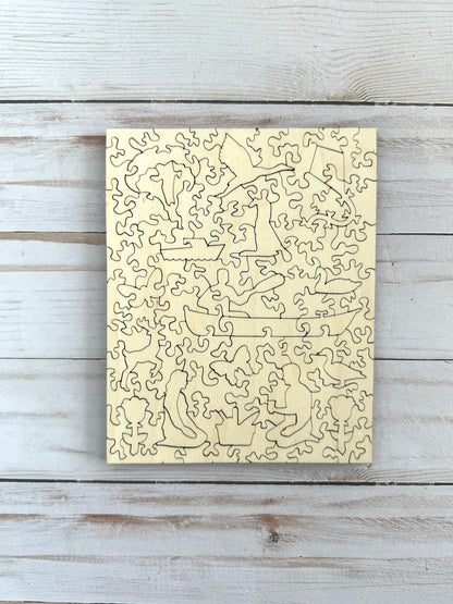 “Echos of Summer” Trio of Small Wooden Jigsaw Puzzles by Betsy O'Neill